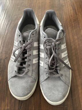 Men's Gray Suede Human Made Pharrell Adidas Campus Shoes